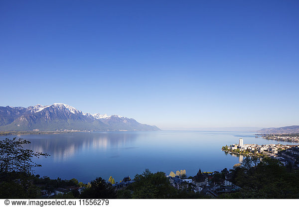 Lake Geneva (Lac Leman)  Montreux  Vaud  Switzerland  Europe