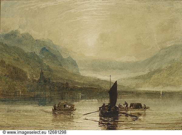 Lake of Brienz  Moonlight  1802-1808. Artist: JMW Turner.