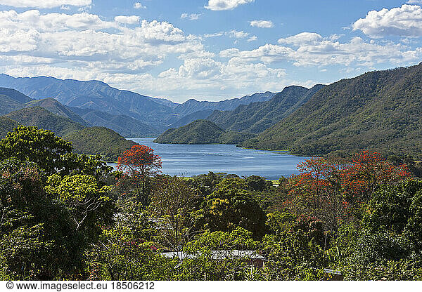 Lake surrounded by mountains  Guanaguana  Venezuela