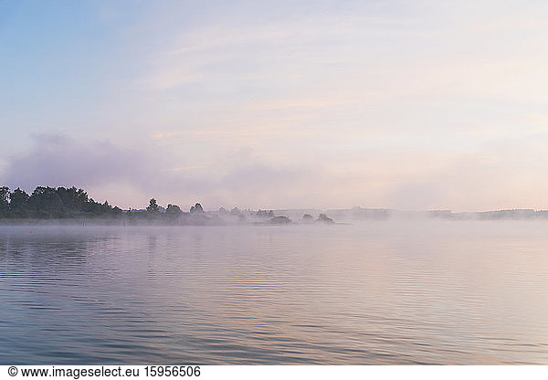 Lake with fog in the morning  Germany