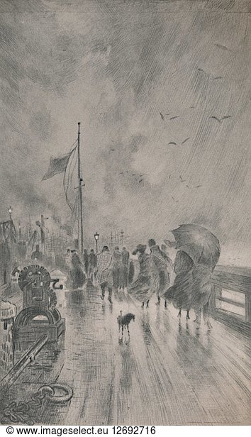 Landing in England  1879  (1946). Artist: Felix Hilaire Buhot.