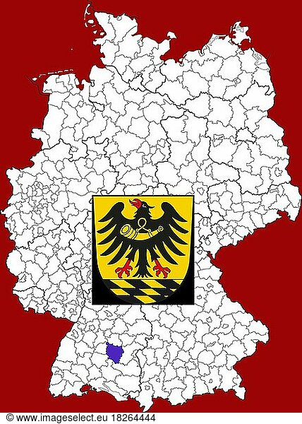 Landkreis Esslingen in Baden-Württemberg  Lage des Landkreis innerhalb von Deutschland  Wappen  mit Landkreiswappen (nur redaktionelle Verwendung) (amtliches Hoheitszeichen) (werbliche Nutzung gesetzlich beschränkt)