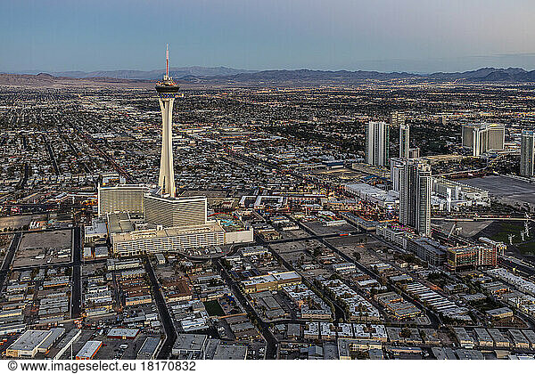 Landmark Hotel and Casino Tower in Las Vegas  Nevada  USA; Las Vegas  Nevada  United States of America