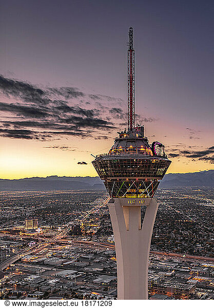 Landmark Hotel and Casino Tower in Las Vegas  Nevada  USA; Las Vegas  Nevada  United States of America