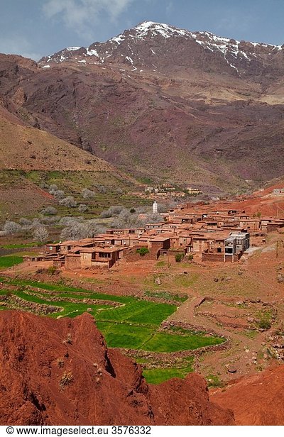 Landscape in Aguelmous  High Atlas  Morocco  Africa