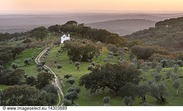 Landscape near village Evoramonte in the Alentejo. Europe  Southern Europe  Portugal  Alentejo
