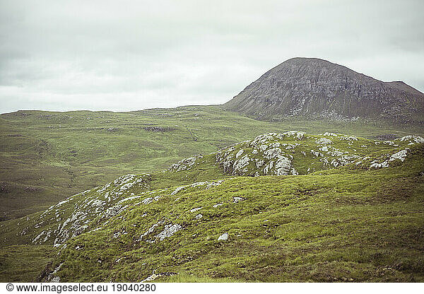landscape view remote scotland highlands coast and grass