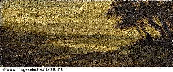 Landscape with a Figure  c1860. Artist: Honore Daumier.