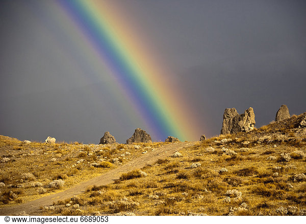 Landschaft  Wüste  Regenbogen