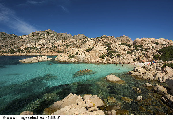 Landschaftlich schön landschaftlich reizvoll Europa Tag europäisch Küste Meer Natur Insel Sardinien Italien La Maddalena Mittelmeer