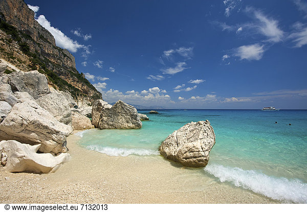 Landschaftlich schön landschaftlich reizvoll Europa Tag europäisch Strand Küste Meer Natur Insel Sardinien Sandstrand Italien Mittelmeer