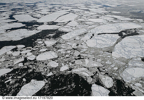Large Ice Chunks in the Northumberland Straight in Aerial