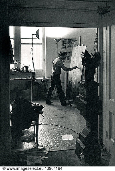 Larry Rivers in His Studio