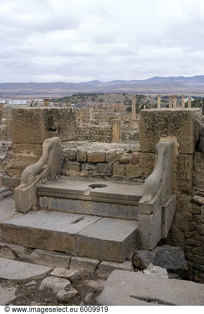 Latrine  römische Website von Timgad  UNESCO World Heritage Site  Algerien  Nordafrika  Afrika