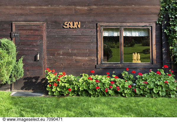 Laubwald  Fenster  Blume  Tür  klein  Zeichen  Pflanze  Kabine  Sauna  Signal
