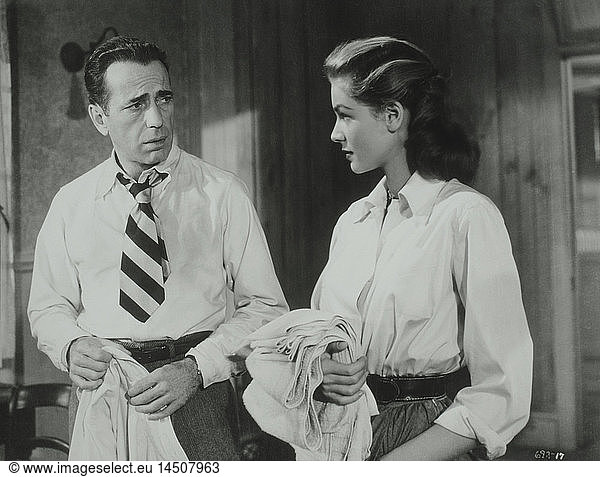 Lauren Bacall and Humphrey Bogart  on-set of the Film  Key Largo  Warner Bros  1948