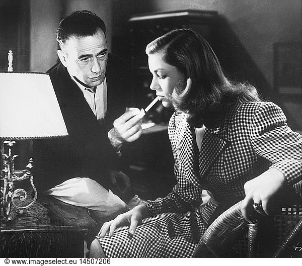 Lauren Bacall and Humphrey Bogart  on-set of the Film  To Have and Have Not  1944