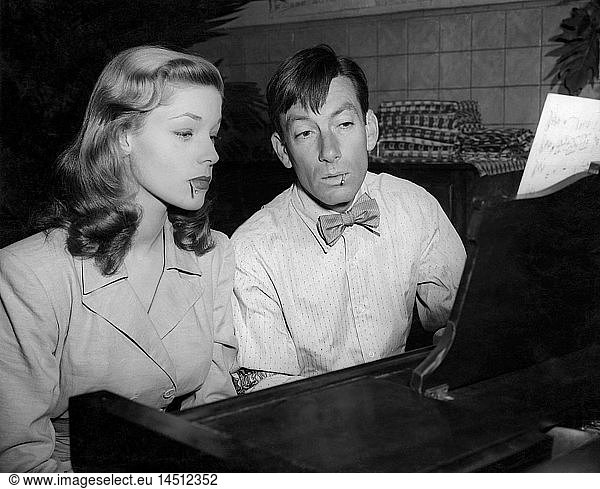 Lauren Bacall  Hoagy Carmichael  on-set of the Film To Have and Have Not  1944