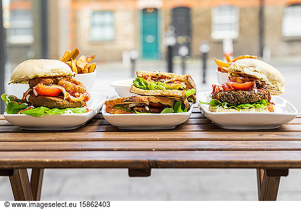 Lebensmittelfotografie veganes Lebensmittel-Sandwich