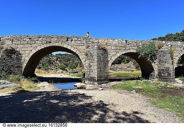 Ledesma  Puente Mocho über Ribera Ca?edo (Römerstraße). Provinz Salamanca  Kastilien und Leon  Spanien.
