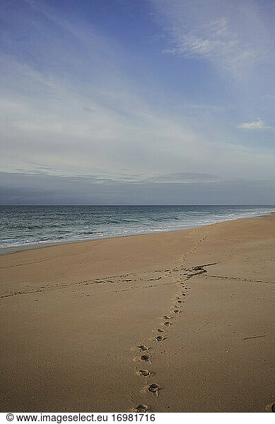 Leerer Strand an der portugiesischen Küste