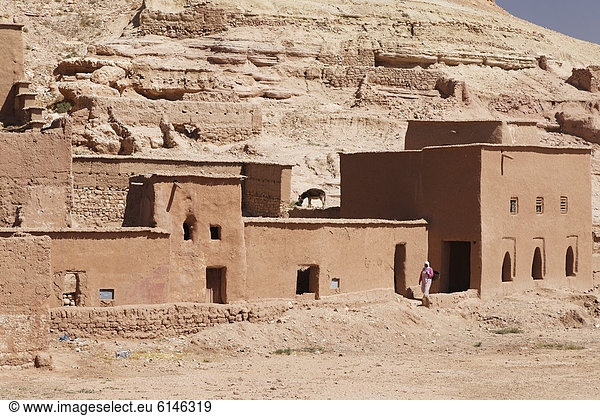 Lehmbauten bei AÔt-Ben-Haddou,  UNESCO Weltkulturerbe,  bei Ouarzazate,  Souss-Massa-Dra‚,  Königreich Marokko,  Maghreb,  Afrika