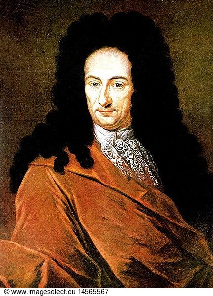 Leibniz  Gottfried Wilhelm 1.7.1646 - 14.11.1716  deut. Universalgelehrter  Portrait  zeitgenÃ¶ssisches GemÃ¤lde Leibniz, Gottfried Wilhelm 1.7.1646 - 14.11.1716, deut. Universalgelehrter, Portrait, zeitgenÃ¶ssisches GemÃ¤lde,