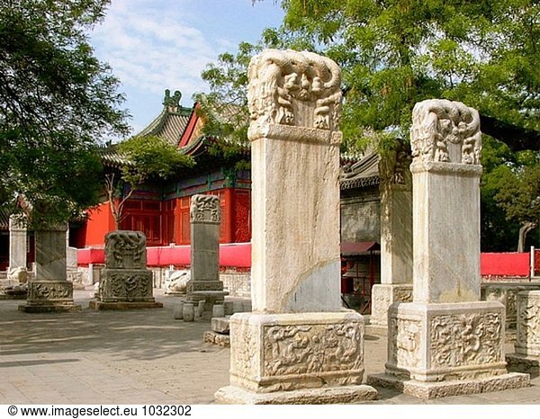 Leichenhalle Stelen in Dong Yue-Tempel. Peking. China
