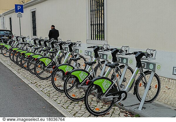 Leihfahrräder Gira  Bicicletas de Lisboa  Lissabon  Portugal  Europa