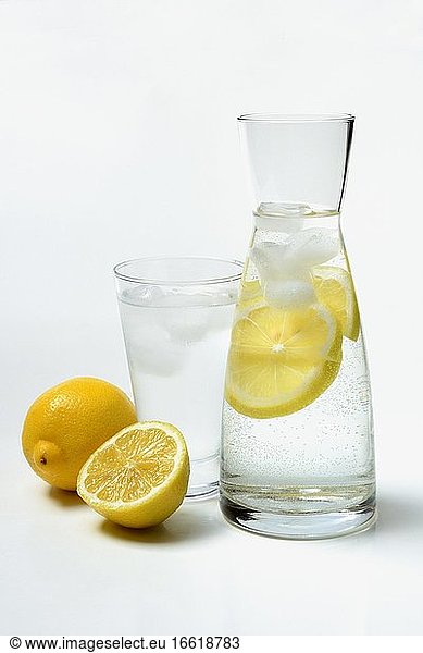 Lemon water in carafe  lemons  Germany  Europe