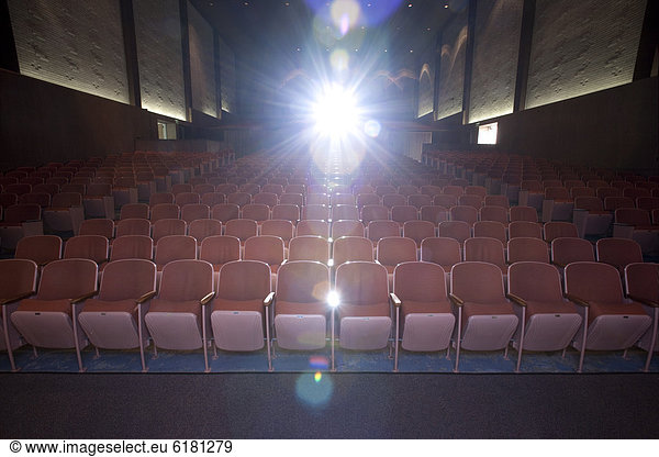 Lens flare in empty movie theater