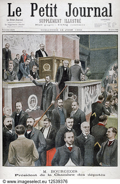 Leon Bourgeois  Präsident der Abgeordnetenkammer  1902. Künstler: Unbekannt