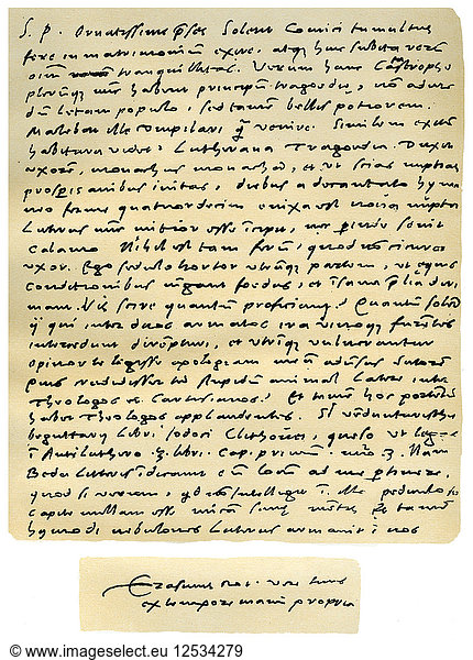 Letter from Desiderius Erasmus to Nicholas Everaerts  24th December 1525.Artist: Erasmus