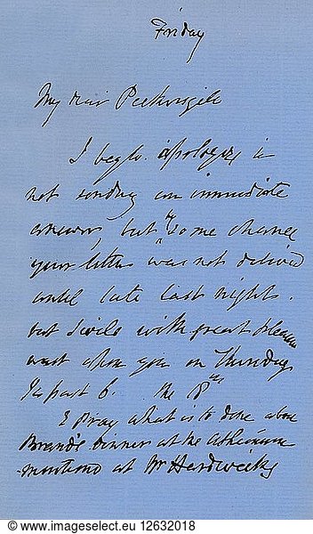 Letter from JMW Turner  c1840 (1904). Artist: JMW Turner.