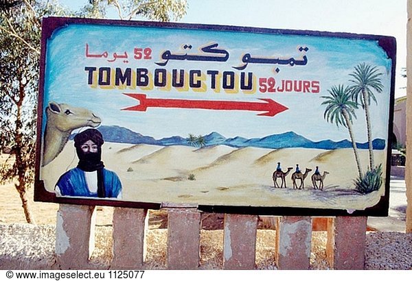 Letzte Zeichen vor der Wüste. Zagora. Drâa Tal. Marokko.
