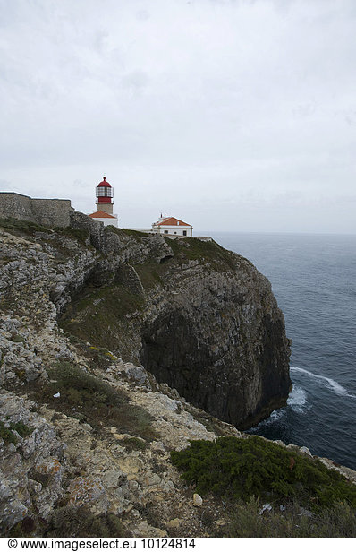 Leuchtturm am Cabo de Sao Vicente Algarve Portugal Europa