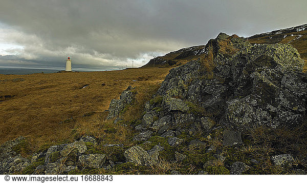 Leuchtturm in Skagaströnd im Norden Islands
