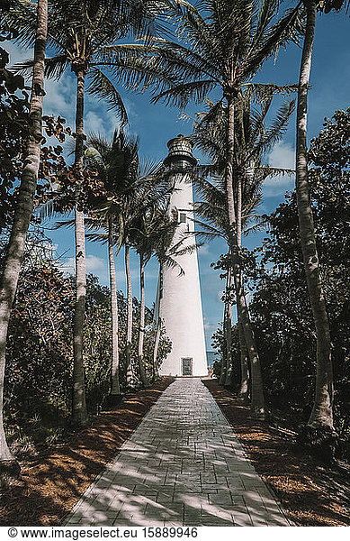 Leuchtturm von Cape Florida in Key Biscayne  Florida  USA