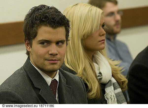 Levi Johnston and his sister  Mercede  attend the sentencing of their mother  Sherry Johnston  at a state courthouse in Palmer  Alaska.