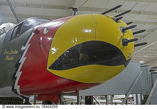 Liberal  Kansas  The Mid-America Air Museum. The museum displays over 100 aircraft. A B-25 is displayed with eight machine guns mounted on its nose