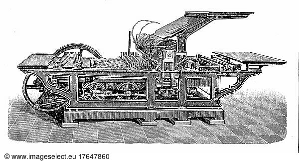 Lichtdruckpresse  von Schmiers  Werner & Stein  digital restaurierte Reproduktion einer Originalvorlage aus dem 19. Jahrhundert