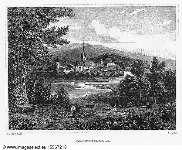 Lichtenfels  drawing by E. Gerhardt  engraving by Kolb  steel engraving from 1840-54  Kingdom of Bavaria  Germany  Europe
