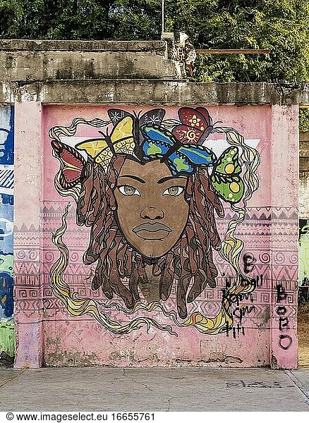 Life Yard Graffiti  Fleet Street  Innenstadt  Kingston  Kingston Parish  Jamaika.