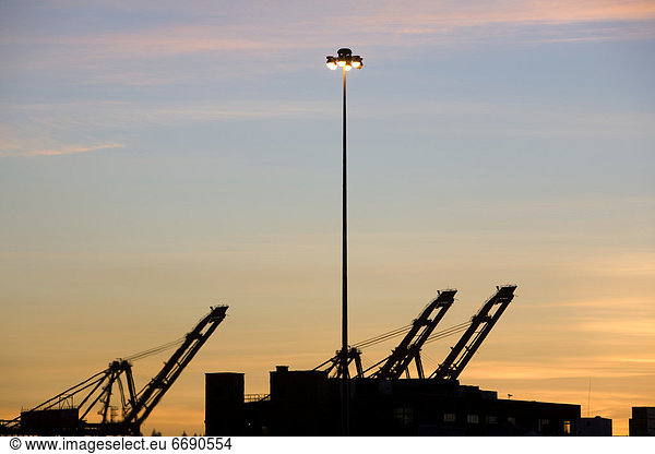 Light and Loading Cranes. Port of Seattle  Seattle  Washington