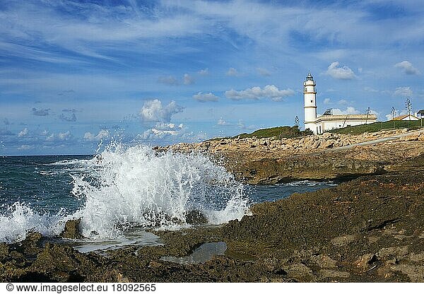 Lighthouse at Cap de ses Salines  Majorca  Balearic Islands  Spain  Europe
