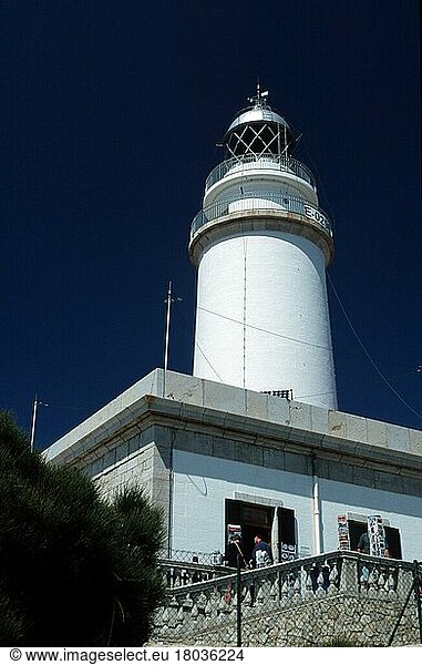 Lighthouse  Cap de Formentor  Majorca  Balearic Islands  Spain  Lighthouse  Majorca  Balearic Islands  Spain  Europe  vertical  Europe