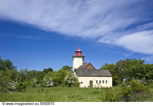 Lighthouse  Westermarkelsdorf  Island of Fehmarn  Baltic Sea  Schleswig-Holstein  Germany  Europe