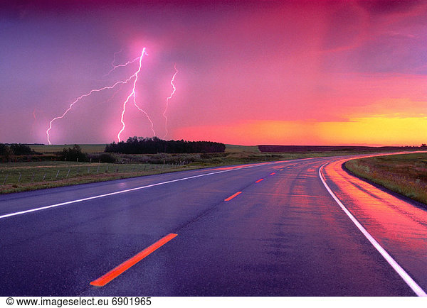 Lightning and Road