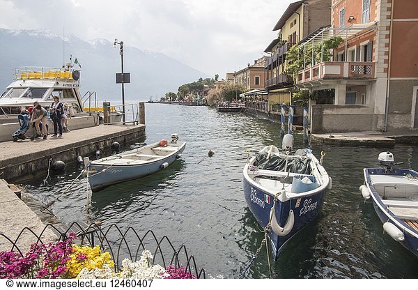 Limone sul Garda town in Lake of Garda Lombardy Italy on April 29  2018