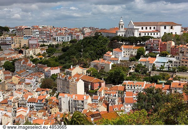 Lissabon  Hauptstadt  Europa  Palast  Schloß  Schlösser  Großstadt  Kirche  Ansicht  Portugal